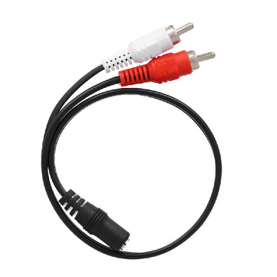 

025 Meter RCA Audio Cable 35mm Female to 2 RCA Male Stereo Adapter Y Cable for HDTV Headphone Amplifier