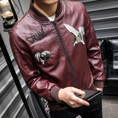 

KSENV plus velvet leather jacket Spring&autumn new European&American street fashion Slim Korean version 11250