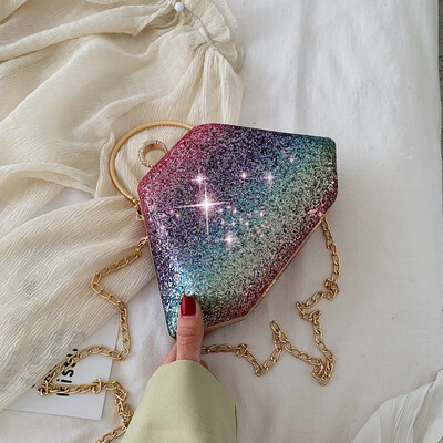 

Tailored Fashion Women Sequins Diamonds Crossbody Bag Chain Handle Bag Shoulder Bag