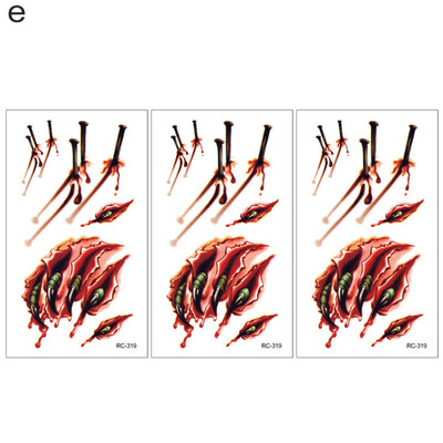 

3Pcs Halloween Scar Temporary Tattoo Sticker Cosplay Body Art Makeup Decal