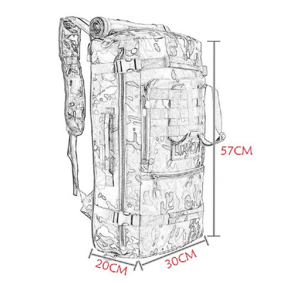 

Lixada Multifunction Outdoor Military Tactical Backpack Hiking Camping Trekking Shoulder Bag 45L