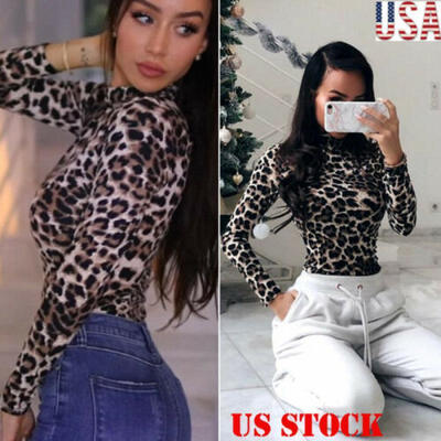 

Womens Sexy Long Sleeve Stretch Leotard Bodysuit Jumpsuit Romper Top