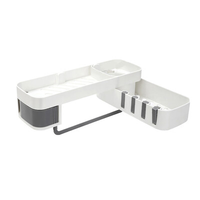 

Siaonvr Plastic Suction Cup Bathroom Kitchen Storage Rack Organizer Shower Shelf