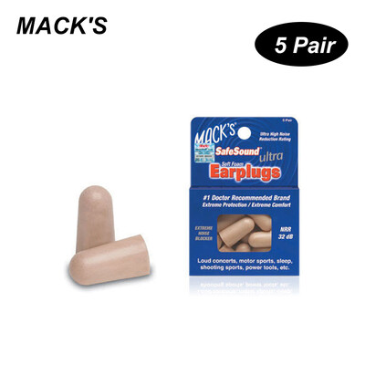 

MACKS 5 Pair Anti-noise Foam Earplugs Washable Professional Soundproof Ear Plugs for Sleeping Working Travelling Hearing Protecti