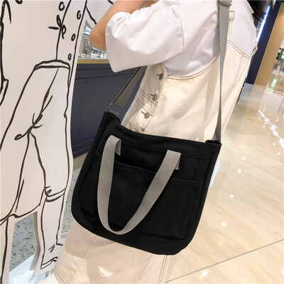 

Ins canvas bags Korean version lazy wind students single shoulder bags handbag Baitie Literature&Art Fan oblique Bag