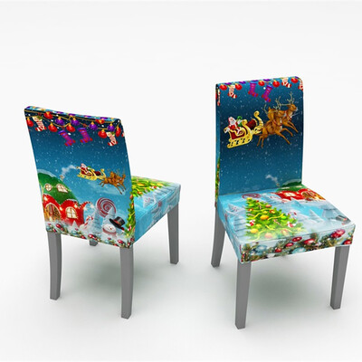 

Tailored 2PCS Chair Covers Dining Room Chair Protector Slipcovers Christmas Decoration