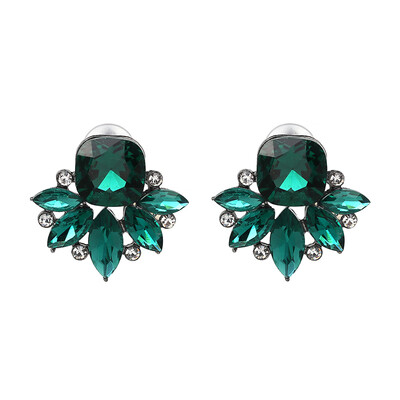 

JURAN New Design Trendy Jewelry Gold Fish Shape Crystal Earring Sweety Pink Stud Earrings For Women Bijoux Factory Price