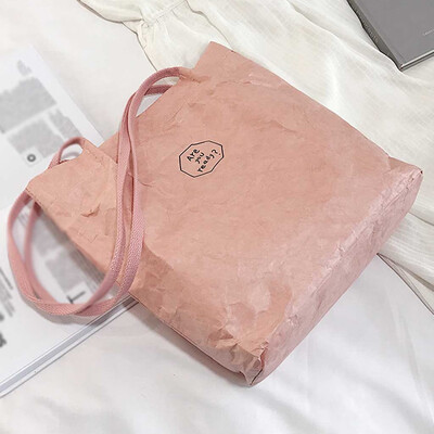 

Tailored Womens Retro Kraft Paper Splash-Proof Shoulder Bag Solid Color Letter Handbag