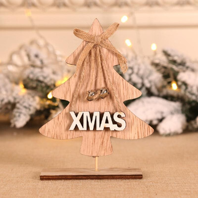 

Creative Christmas Wooden Pendant Wood Widget Painted Letter Christmas Tree Desktop Layout