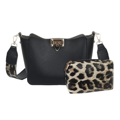 

2pcsset Leopard Clutch Shoulder Handbags Women Leather Crossbody Bag Purse