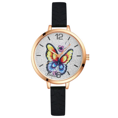 

Watch Butterfly Dial Quartz Watch GAIETY Brand Fashion Watch Silicone Strap