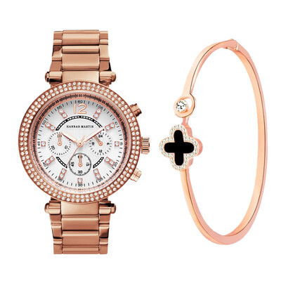 

Crystal Diamond Bracelet Watches Set Female High Quality Quartz Watch Luxury Women Watch Bangle Set For Valentines Gift forWife