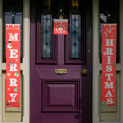 

Gobestart Banner Wall Hanging Door Sign Porch Curtain Home Party Decor Merry Christmas