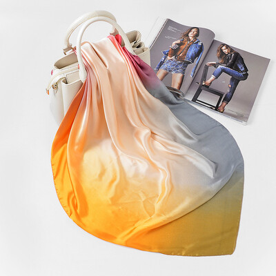 

2018 spring new large flower satin simulation silk ladies versatile square scarf ladies high-grade silk scarf fashion scarf batch