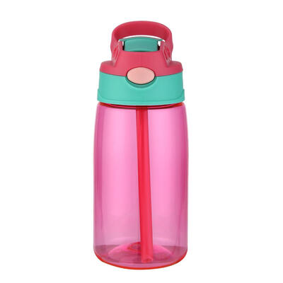 

Portable 480mL Plastic Drinking Cup Leakproof Sports Water Bottle wStraw