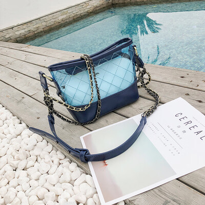 

Summer transparent jelly package female 2019 new amazing mini wandering bag small fresh messenger bag chain bucket bag