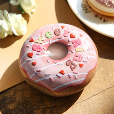 

Tinplate Candy Box Donut Shaped Metal Storage Tins Cookie Chocolate Storage Container Party Favors Prop