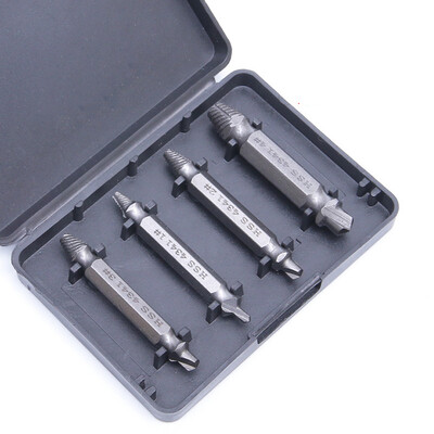 

Broken Bolt Damage Woodworking Screw Remover Extractor Drill Bits Easy Out 4 Pcs