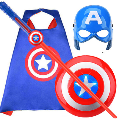 

Halloween costume children boys&girls iron man 4 sets of masks cloak cloak props cosplay decoration kindergarten show dress up performance costumes