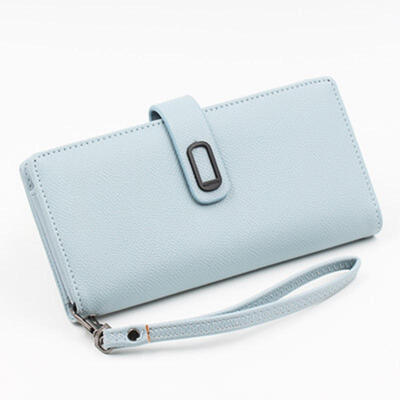 

Simple Fresh Style PU Leather Long Wallet For Women Zipper Hasp Purse Phone Bag With Card Holder