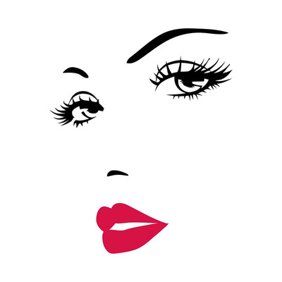 

Beautiful Womens Eyebrow Eyes Lips Wall Sticker Vinyl Decals Decor Removable
