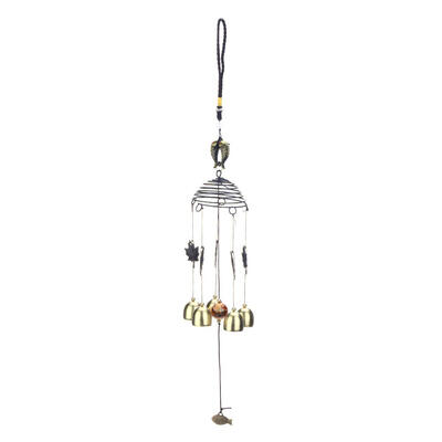 

Antique Metal Copper Alloy Bell Wind Chime Chapel Garden Door Hanging Decor
