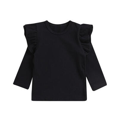 

Fashion Girls Toddler Children Cute Flying Sleeve Autumn T-shirt Sweet Tops