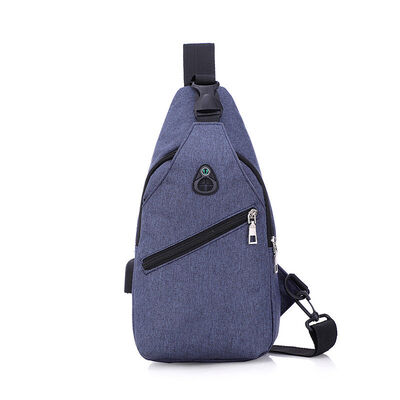 

2018 New Style Fashion Mens Solid Zipper USB Charging Chest Pack Anti Theft Travel Sport Messenger Bag