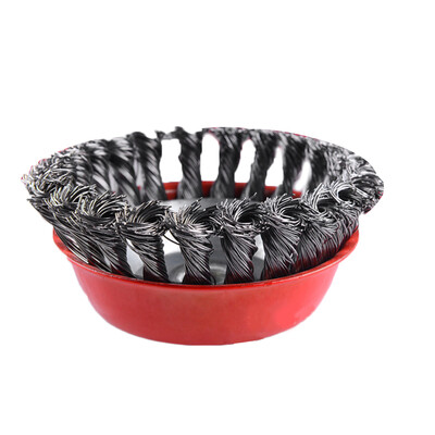 

Wire Cup Brush Knotted M14 4 Inch Crimp Rust Paint Removal Twisted Steel Wire Brush for Angle Grinder