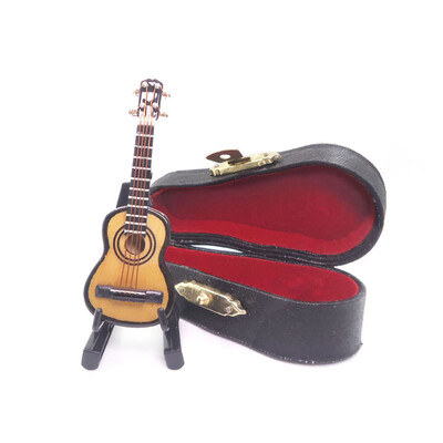 

YIWULAWooden 112 Mini Guitar Mini Decorative Toy House Model Toy Accessories