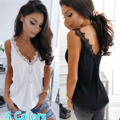 

2019 Women Fashion Summer Casual Tank Tops Vest Blouse Sleeveless Crop Shirt Lot
