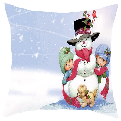 

Tailored Merry Christmas Short Plush Pillowcase Sofa Pad Set Home Decoration 18x18 Inch