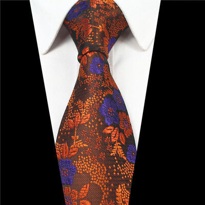 

Customized 19-year new tie high-grade polyester silk yarn-dyed jacquard cashew flower tie small floral tie