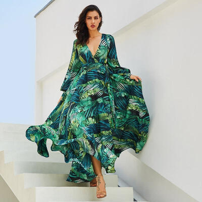 

Women Holiday Floral Casual Slit Lady Maxi Long Summer Print Beach Dress