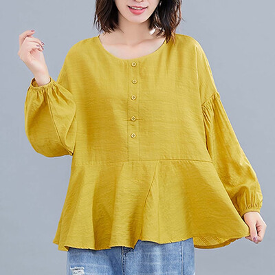 

Tailored Women Retro Casual Long Sleeve Tops Blouse Ladies Autumn Casual Shirt