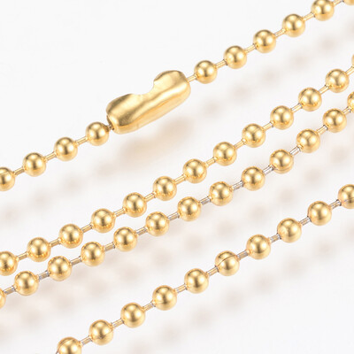 

304 Stainless Steel Ball Chain Necklace Makings Golden 295"75cm 23mm