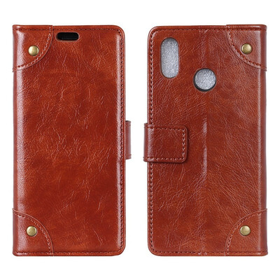 

MOONCASE Millet Mi 8 SE copper buckle nappa leather case - brown