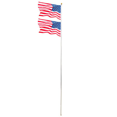 

Outdoor 20ft Aluminum Sectional Flagpole Kit Halyard Pole 2PC