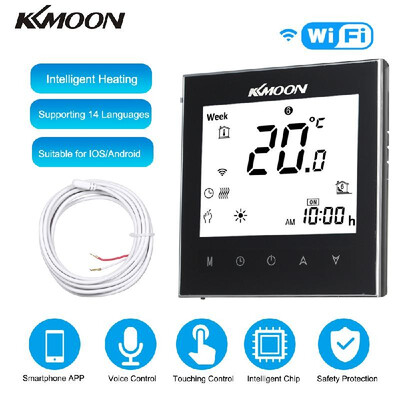 

KKmoon Digital Underfloor Heating Thermostat for Electric Heating System Floor & Air Sensor with WiFi Connection & Voice Control E