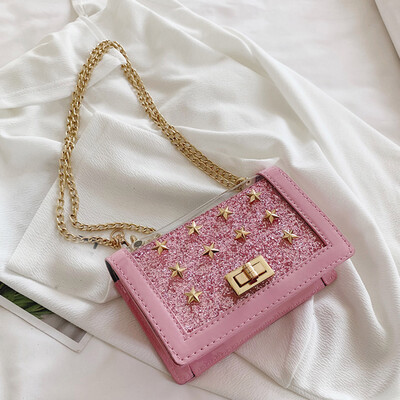 

Tailored Womens fashion shoulder bag star pattern Messenger bag sequin transparent bag