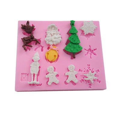 

Tailored 3D Christmas Fondant Cake Chocolate Sugarcraft Mold Xmas Silicone Baking Mold A