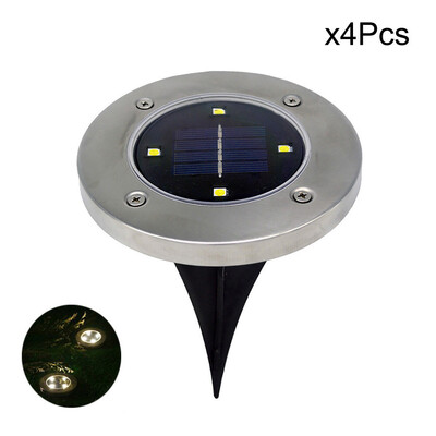 

Gobestart 4Pcs 4LED Solar Power Buried Light Under Ground Lamp Outdoor Path Garden Decking