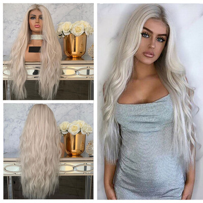 

〖Follure〗Fashion Long Sexy Grey Curly Synthetic Wigs Women Natural Looking Wave Wavy Wig