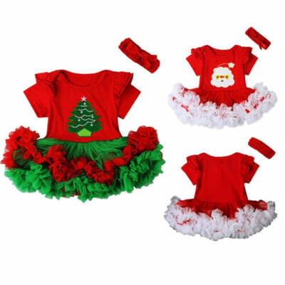 

2PCS Sets Newborn Baby Girl Tutu Dress SkirtHeadband Party Outfit Costume