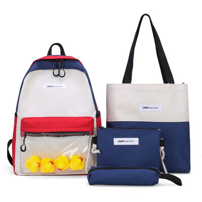 

Double shoulder bag female Korean version two shoulder back cute girl schoolbag junior high school student schoolbag four pieces s