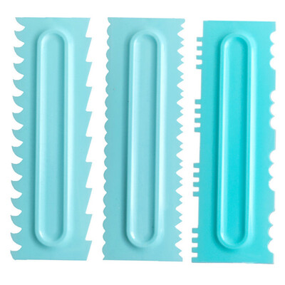 

3Pcs Cake Decor Comb Icing Smoother Scraper Pastry Baking DIY Kitchen Tool US