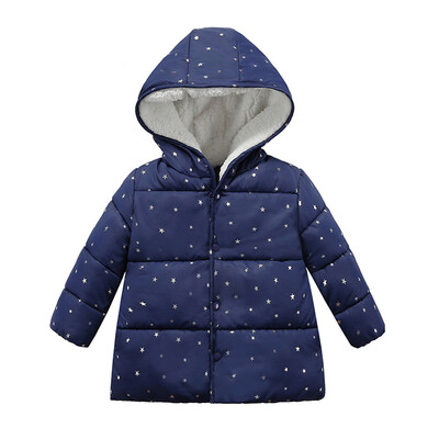 

Children Girl Outerwear winter Hooded Winter Jacket Fashion Kids Star Coat Cloth