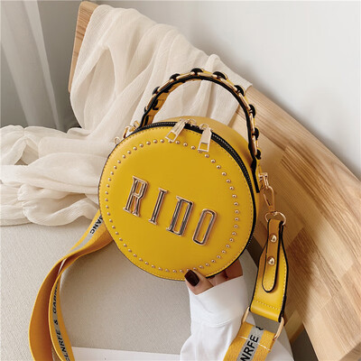 

Qiao Bani 2019 new Korean chic fashion rivet personality small round bag shoulder shoulder diagonal trend handbags