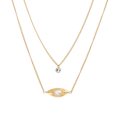 

2019 Pearl Shell Initial Letter Fashion Personalized Alphabet Pendant Necklace Gold Chain Charms Collier For Femme Jewely