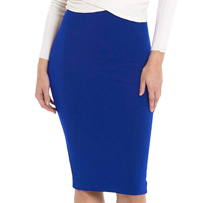 

Roseonmyhand Womens Elastic Waist Stretch Bodycon Solid Color Formal Pencil Skirt
